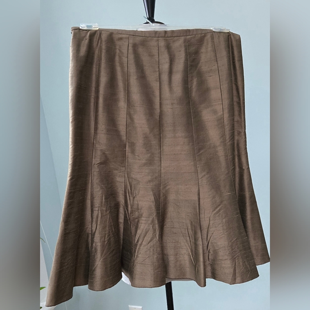 Armani Collezioni nubby raw silk multi-gore skirt sz 8